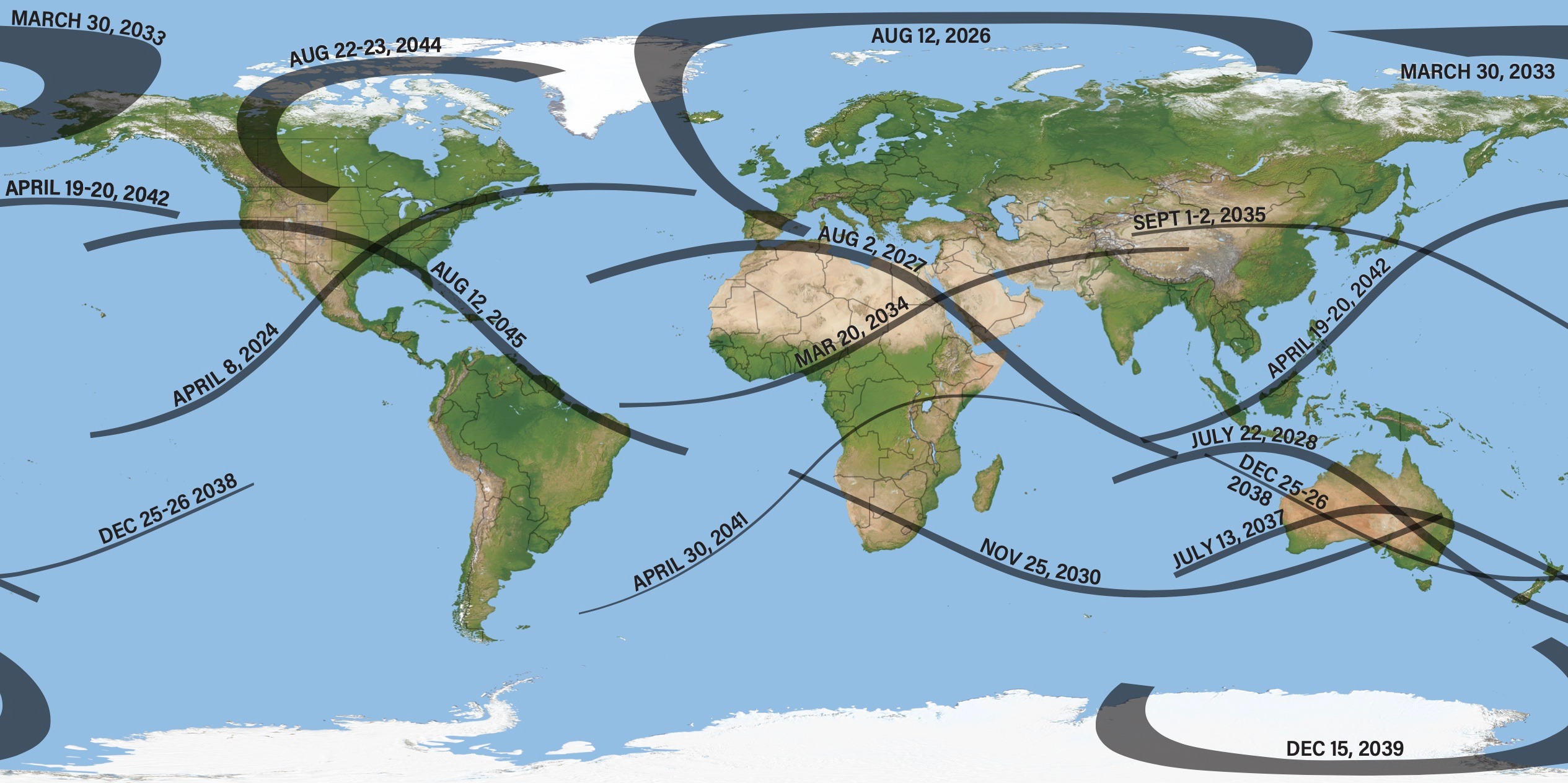 Eclipse visibility map